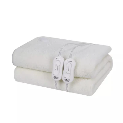 홈 히터 침대 따뜻한 안전 전기 담요 흰색 100% 폴리에스터 호텔 난방 와이어 과열 보호 시스템